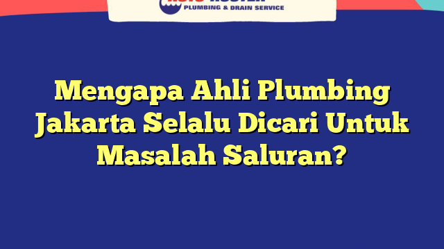 Mengapa Ahli Plumbing Jakarta Selalu Dicari Untuk Masalah Saluran?