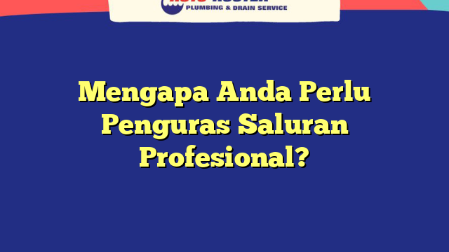 Mengapa Anda Perlu Penguras Saluran Profesional?