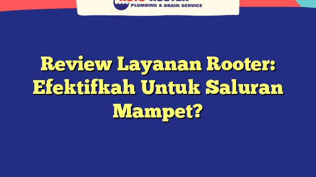 Review Layanan Rooter: Efektifkah Untuk Saluran Mampet?